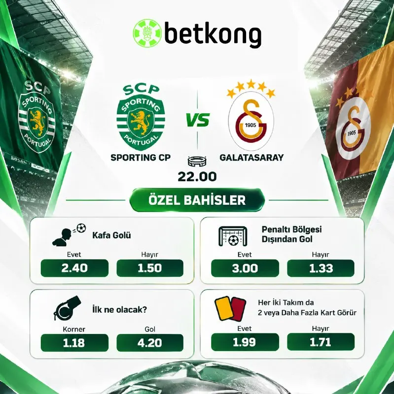 📊 BetKong Özel Bahisleriyle Kuponlarını Zenginleştir! 🆒 Galatasaray'ın maçında Özel…