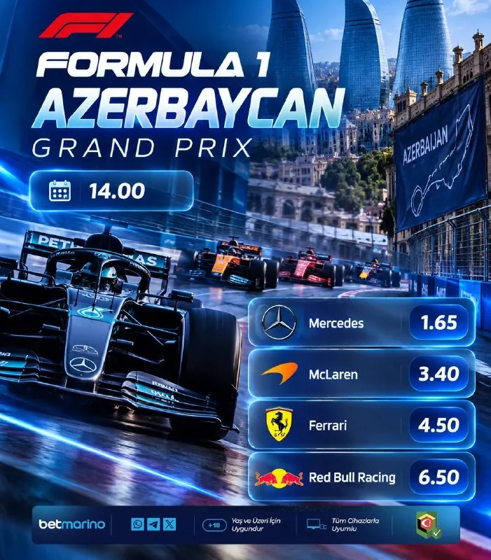 🖤🖤🖤🖤 🏎️ Formula 1 Azerbaycan Grand Prix 🏁 Formula 1 heyecanı Bakü sokaklarında devam…